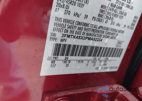 2023 Ford Mustang Mach-E Gt from USA, damaged, VIN 3FMTK4SX2PMA92224